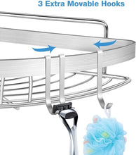 Load image into Gallery viewer, 2 Pack Wall Mounted Adhesive Stainless Steel with Hooks Bathroom Shelf Storage Organizer