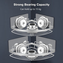 Load image into Gallery viewer, 2 Pack Wall Mounted Adhesive Stainless Steel with Hooks Bathroom Shelf Storage Organizer