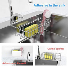 Load image into Gallery viewer, 3-in-1 Adhesive Stainless Steel Sink Caddy Organizer Storage for Kitchen Rustproof