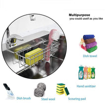 Load image into Gallery viewer, 3-in-1 Adhesive Stainless Steel Sink Caddy Organizer Storage for Kitchen Rustproof