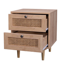Load image into Gallery viewer, Natura Rattan Bedside Table With 2 Drawers
