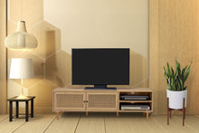 Load image into Gallery viewer, Natura Rattan TV Stand Entertainment Unit With 2 Doors & Shelves