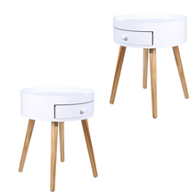 Load image into Gallery viewer, Ezeenq Tray Top Bedside Table Side Table Bedroom Modern Furniture Set of 2