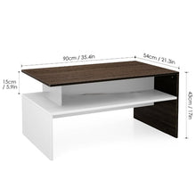 Load image into Gallery viewer, Modern White And Brown Wooden Coffee Table With Shelf