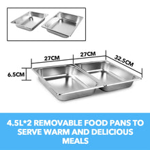 Load image into Gallery viewer, 9L Chafing Dish Set Buffet Pan Bain Marie Bow Stainless Steel Food Warmer