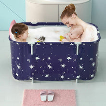 Load image into Gallery viewer, 120CM Large Bath Sauna Adult Folding Bathtub Barrel SPA Household Tub Family