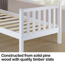 Load image into Gallery viewer, Kingston Slumber Single Wooden Pine Bed Frame Timber Kids Adults Contemporary Bedroom Furniture