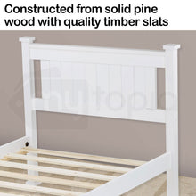 Load image into Gallery viewer, Kingston Slumber Single Wooden Bed Frame Base White Pine Adult Bedroom Furniture Timber Slat