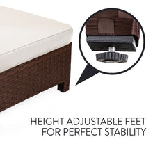 Load image into Gallery viewer, LONDON RATTAN Ottoman Outdoor Wicker Furniture Garden Sofa Lounge Foot Stool