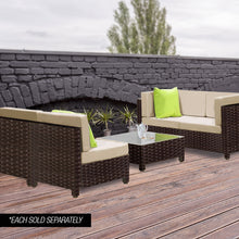 Load image into Gallery viewer, LONDON RATTAN Ottoman Outdoor Wicker Furniture Garden Sofa Lounge Foot Stool