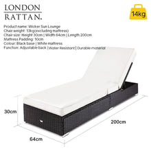 Load image into Gallery viewer, LONDON RATTAN Wicker Premium Outdoor Sun Lounge Pool Furniture Bed