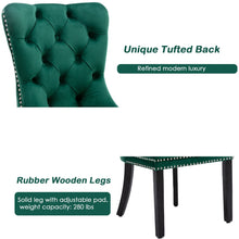 Load image into Gallery viewer, 4x Velvet Dining Chairs- Green