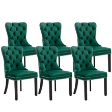 Load image into Gallery viewer, 6x Velvet Dining Chairs- Green