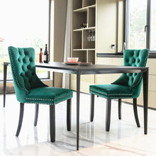 Load image into Gallery viewer, 6x Velvet Dining Chairs- Green
