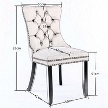 Load image into Gallery viewer, 8x Velvet Dining Chairs Upholstered Tufted Kithcen Chair with Solid Wood Legs Stud Trim and Ring-Gray