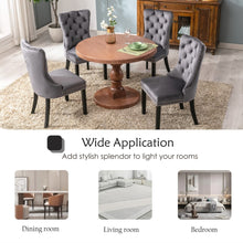 Load image into Gallery viewer, 8x Velvet Dining Chairs Upholstered Tufted Kithcen Chair with Solid Wood Legs Stud Trim and Ring-Gray