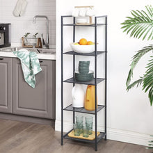 Load image into Gallery viewer, SONGMICS Bathroom Shelf 5-Tier Storage Rack with Adjustable Shelf Black BSC35BK