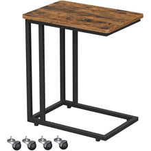 Load image into Gallery viewer, VASAGLE End Table Side Table Coffee Table with Steel Frame and Castors Rustic Brown and Black LNT50X