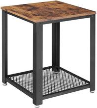 Load image into Gallery viewer, VASAGLE Coffee Table with Mesh Shelf Rustic Brown and Black LET41X