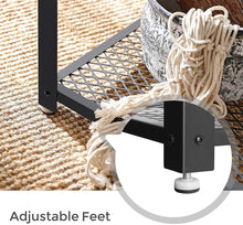 Load image into Gallery viewer, VASAGLE Coffee Table with Mesh Shelf Rustic Brown and Black LET41X