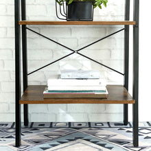 Load image into Gallery viewer, VASAGLE Ladder Shelf 4-Tier Industrial Storage Rack for Living Room Rustic Brown and Black LLS44X