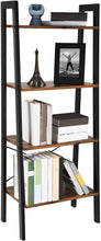 Load image into Gallery viewer, VASAGLE Ladder Shelf 4-Tier Industrial Storage Rack for Living Room Rustic Brown and Black LLS44X