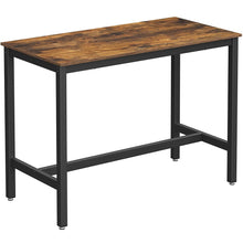 Load image into Gallery viewer, VASAGLE Bar Table Industrial Kitchen Table Dining Table With Solid Metal Frame for Cocktails Bar Party Cellar Restaurant Living Room Wood Look LBT91X