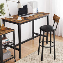 Load image into Gallery viewer, VASAGLE Bar Table Industrial Kitchen Table Dining Table With Solid Metal Frame for Cocktails Bar Party Cellar Restaurant Living Room Wood Look LBT91X