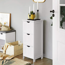 Load image into Gallery viewer, VASAGLE Floor Cabinet with 3 Drawers White BBC50WT