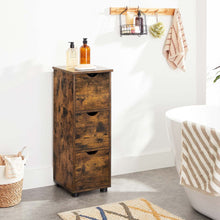 Load image into Gallery viewer, VASAGLE Bathroom Floor Cabinet 3 Drawers Rustic Brown BBK150X01