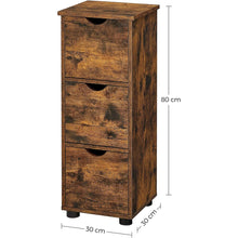 Load image into Gallery viewer, VASAGLE Bathroom Floor Cabinet 3 Drawers Rustic Brown BBK150X01