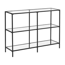 Load image into Gallery viewer, VASAGLE Storage Rack Console Sofa Table with 3 Shelves Steel Frame Tempered Glass Shelf Modern Style Black