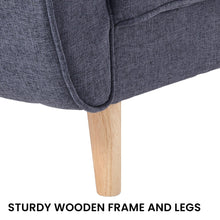 Load image into Gallery viewer, Sarantino 3 Seater Modular Linen Fabric Sofa Bed Couch Futon Suite - Dark Grey