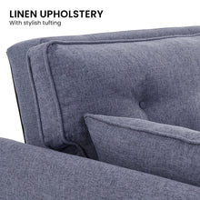Load image into Gallery viewer, Sarantino 3 Seater Modular Linen Fabric Sofa Bed Couch Futon Suite - Dark Grey