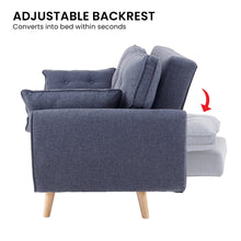 Load image into Gallery viewer, Sarantino 3 Seater Modular Linen Fabric Sofa Bed Couch Futon Suite - Dark Grey