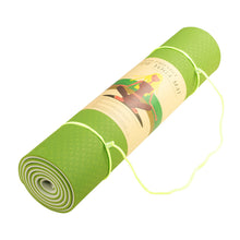 Load image into Gallery viewer, Powertrain Eco-Friendly Dual layer 8mm Yoga Mat | Lime Green | Non-Slip Surface, and Carry Strap for Ultimate Comfort and Portability
