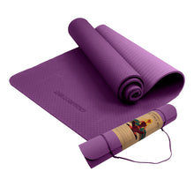 Load image into Gallery viewer, Powertrain Eco-friendly Dual Layer 6mm Yoga Mat | Royal Purple | Non-slip Surface And Carry Strap For Ultimate Comfort And Portability