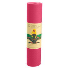 Load image into Gallery viewer, Powertrain Eco-friendly Dual Layer 6mm Yoga Mat | Pink | Non-slip Surface And Carry Strap For Ultimate Comfort And Portability