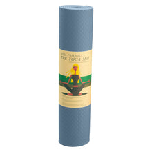 Load image into Gallery viewer, Powertrain Eco-friendly Dual Layer 6mm Yoga Mat | Sky Blue | Non-slip Surface And Carry Strap For Ultimate Comfort And Portability