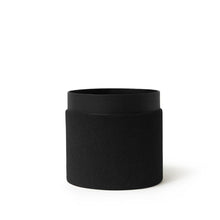 Load image into Gallery viewer, Tree Stripes Sand Coated Collar Pot in Black (Small)
