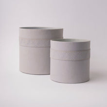 Load image into Gallery viewer, Tree Stripes Cylinder Pot Kilima - Light Grey (Large)