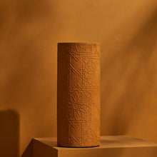 Load image into Gallery viewer, Tree Stripes Cylinder Vase Diwali - Ochre