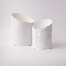 Load image into Gallery viewer, Tree Stripes Hi-Lo Pot Palms - White (Large)