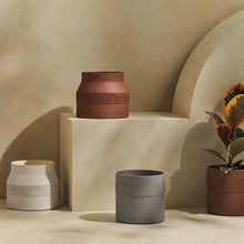 Load image into Gallery viewer, Tree Stripes Matki Pot Kilima - Chalk (Large)