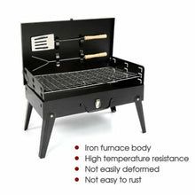 Load image into Gallery viewer, Folding Picnic Camping Charcoal BBQ Grill Adjustable Height Portable Garden Barbecue Grill Broiler Outdoor Cooking Tool
