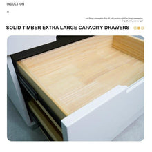 Load image into Gallery viewer, Smart Bedside Tables Side 3 Drawers Wireless Charging USB Left Hand Nightstand LED Light AU Black