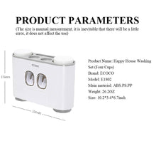 Load image into Gallery viewer, Ecoco Wall-Mounted Toothbrush Holder with 2 Toothpaste Dispensers 4 Cups and 5 Toothbrush Slots Toiletries Bathroom Storage Rack (Grey)