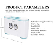 Load image into Gallery viewer, Ecoco Wall-Mounted Toothbrush Holder with 2 Toothpaste Dispensers 4 Cups and 5 Toothbrush Slots Toiletries Bathroom Storage Rack (Pink)