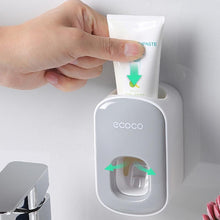 Load image into Gallery viewer, Ecoco Wall mount auto ands Free Toothpaste Dispenser Automatic Toothpaste Squeezer Bathroom Toothpaste Holder Black