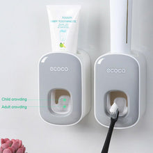 Load image into Gallery viewer, Ecoco Wall mount auto ands Free Toothpaste Dispenser Automatic Toothpaste Squeezer Bathroom Toothpaste Holder Black